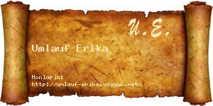 Umlauf Erika névjegykártya